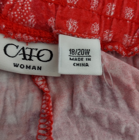 3/$30 Cato Maxi Dress Plus Size 18/20 Red/White - Picture 4 of 7